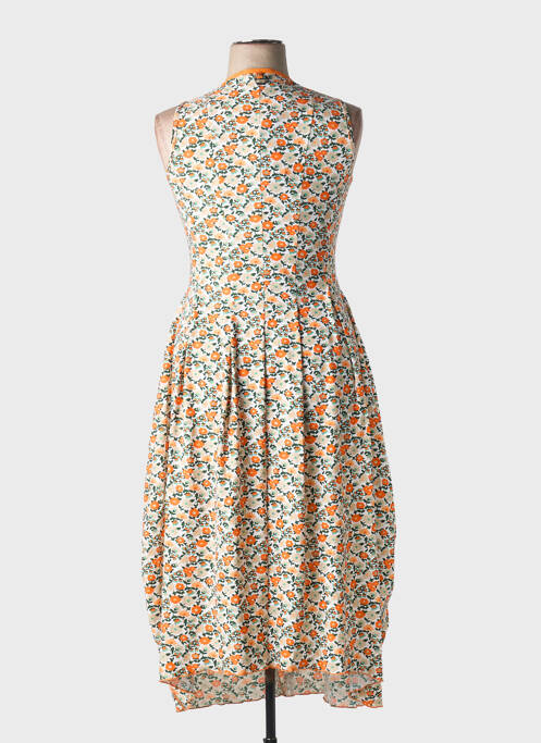 Robe mi-longue imprimé fleurs sans manche blanc HIGH femme