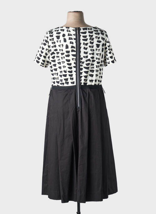 Robe mi-longue fermeture zippée au dos manches courtes noir AIRFIELD femme