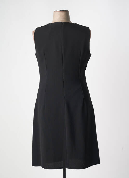 Robe mi-longue tissage crêpe sans manche noir DOUCEL femme