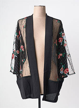 Veste kimono col v noir MULTIPLES femme