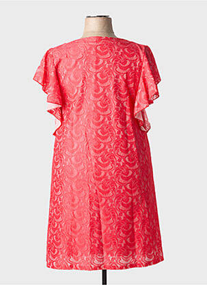 Robe mi-longue imprimé fantaisie manches courtes rouge MULTIPLES femme