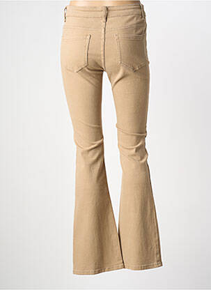 Pantalon flare fermeture zippée sous rabat boutonné beige MULTIPLES femme