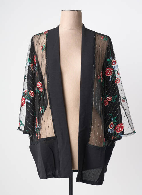 Veste kimono col v noir MULTIPLES femme