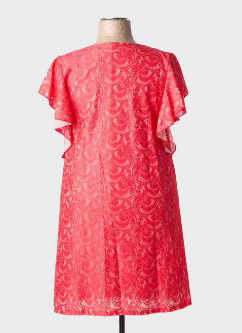 Robe mi-longue imprimé fantaisie manches courtes rouge MULTIPLES femme