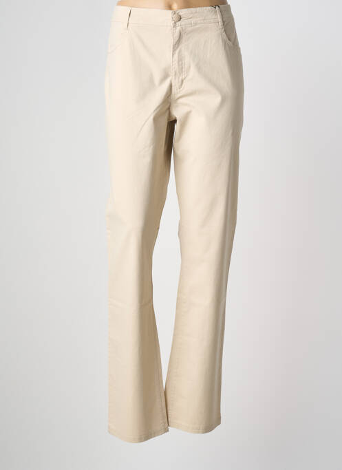Jeans coupe droite poches beige MULTIPLES femme