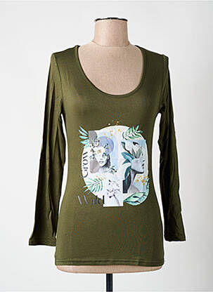 T-shirt manches longues manches longues vert MULTIPLES femme