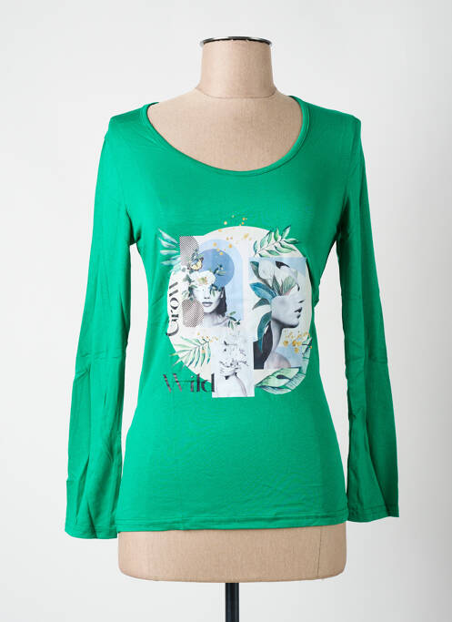 T-shirt manches longues manches longues vert MULTIPLES femme