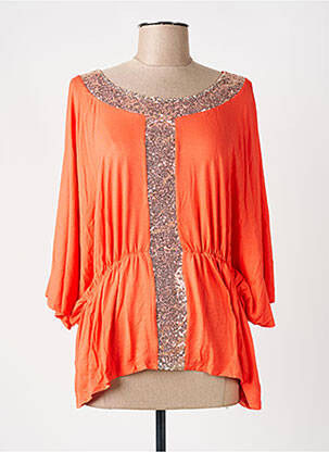 Top stretch manches courtes orange MULTIPLES femme