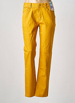 Jeans coupe slim stretch taille normale jaune QUATRE VINGT JOURS femme