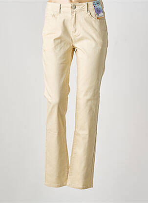 Jeans coupe slim stretch taille normale beige QUATRE VINGT JOURS femme