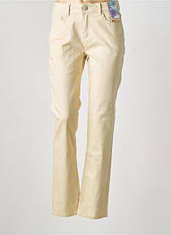 Jeans coupe slim stretch taille normale beige QUATRE VINGT JOURS femme