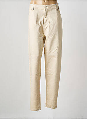 Jeans coupe slim stretch taille normale beige QUATRE VINGT JOURS femme