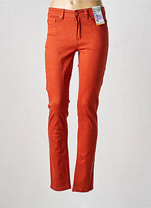 Jeans coupe slim stretch taille normale orange QUATRE VINGT JOURS femme
