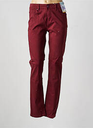 Jeans coupe slim stretch taille normale rouge fonce QUATRE VINGT JOURS femme
