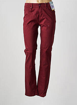 Jeans coupe slim stretch taille normale rouge fonce QUATRE VINGT JOURS femme
