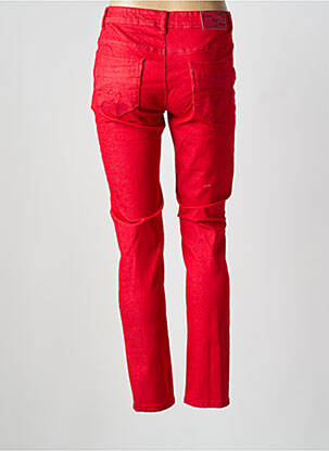 Jeans coupe slim stretch taille normale rouge QUATRE VINGT JOURS femme