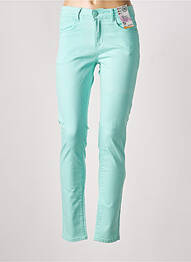 Jeans coupe slim stretch taille normale vert QUATRE VINGT JOURS femme