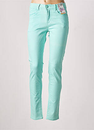 Jeans coupe slim stretch taille normale vert QUATRE VINGT JOURS femme