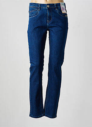 Jeans coupe slim stretch taille normale bleu QUATRE VINGT JOURS femme