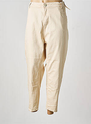Jeans coupe slim stretch taille normale beige QUATRE VINGT JOURS femme