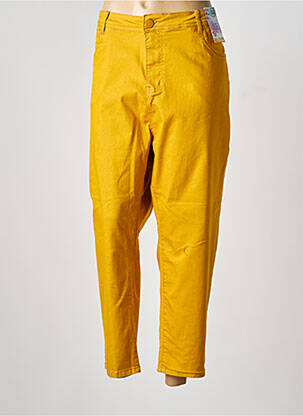 Jeans coupe slim stretch taille normale jaune QUATRE VINGT JOURS femme