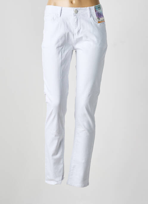 Jeans coupe slim stretch taille normale blanc QUATRE VINGT JOURS femme