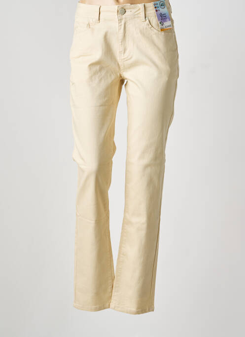 Jeans coupe slim stretch taille normale beige QUATRE VINGT JOURS femme