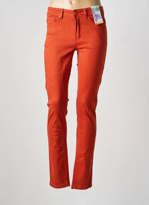 Jeans coupe slim stretch taille normale orange QUATRE VINGT JOURS femme