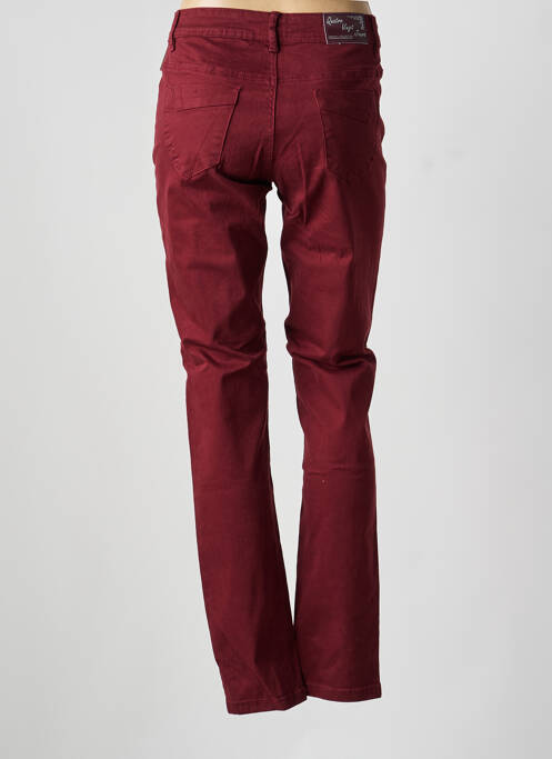 Jeans coupe slim stretch taille normale rouge fonce QUATRE VINGT JOURS femme