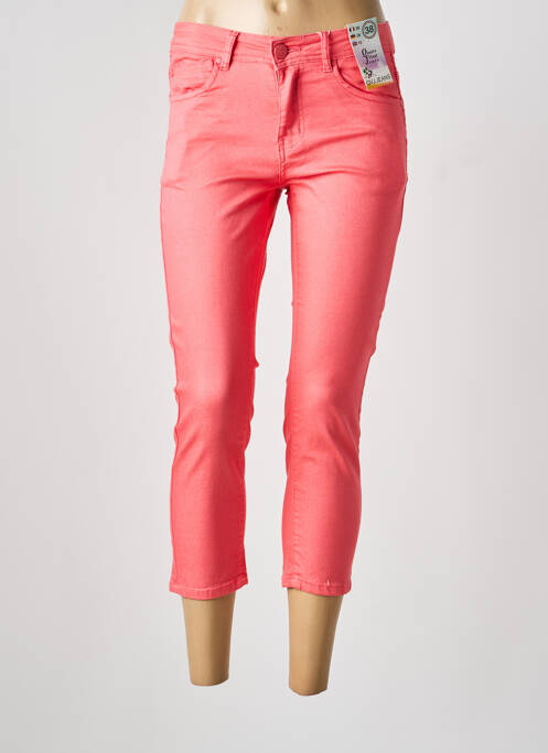 Jeans coupe slim stretch taille normale rose QUATRE VINGT JOURS femme