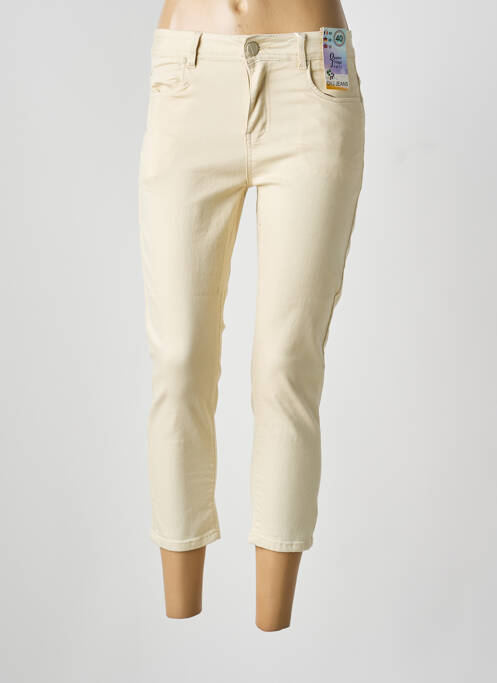 Jeans coupe slim beige QUATRE VINGT JOURS femme