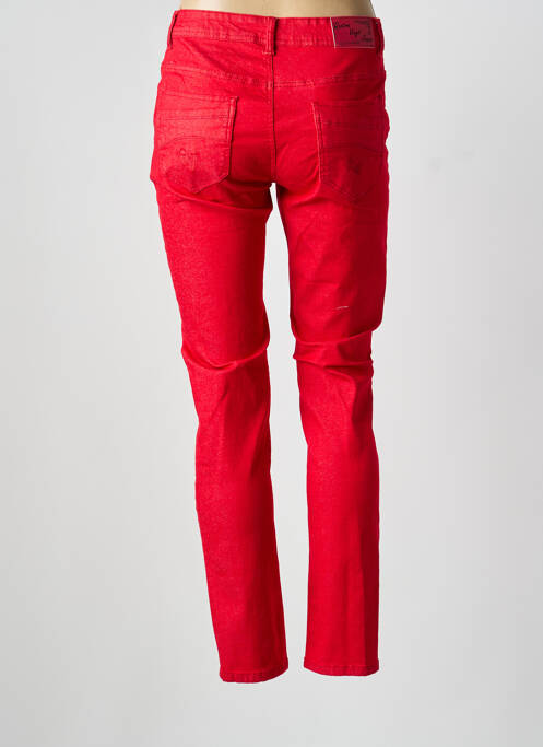 Jeans coupe slim rouge QUATRE VINGT JOURS femme