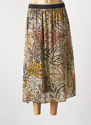 Jupe longue tissage crêpe beige GRIFFON femme