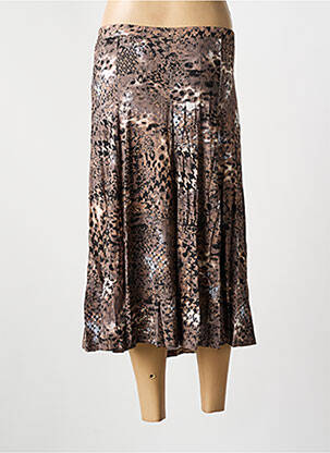 Jupe longue imprimé fantaisie marron CONCEPT K femme