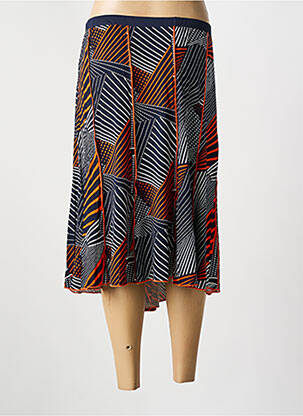 Jupe mi-longue stretch bleu GUY DUBOUIS femme