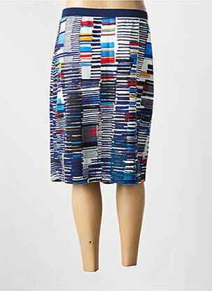 Jupe mi-longue stretch bleu GUY DUBOUIS femme