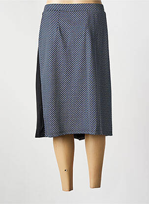 Jupe mi-longue stretch bleu GUY DUBOUIS femme