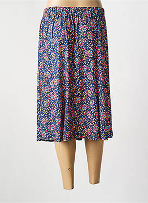 Jupe mi-longue stretch bleu GUY DUBOUIS femme