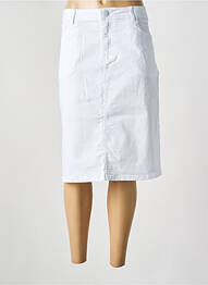 Jupe mi-longue coupe droite blanc GRIFFON femme