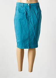 Jupe mi-longue coupe droite bleu GUY DUBOUIS femme