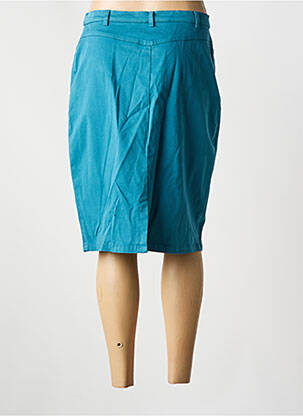 Jupe mi-longue stretch bleu GUY DUBOUIS femme