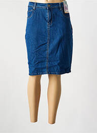 Jupe mi-longue taille normale bleu QUATRE VINGT JOURS femme