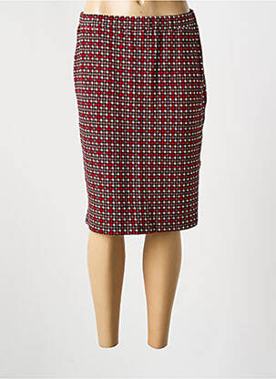 Jupe mi-longue stretch rouge GUY DUBOUIS femme