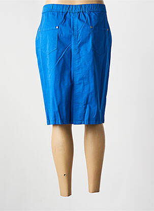 Jupe mi-longue stretch bleu GUY DUBOUIS femme