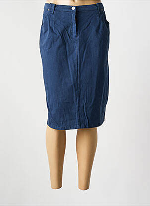 Jupe mi-longue taille normale bleu GUY DUBOUIS femme