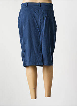 Jupe mi-longue stretch bleu GUY DUBOUIS femme
