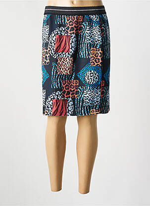 Jupe mi-longue stretch bleu GUY DUBOUIS femme
