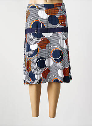 Jupe mi-longue bleu GUY DUBOUIS femme