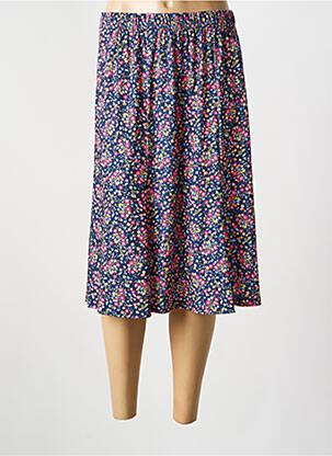 Jupe mi-longue bleu GUY DUBOUIS femme