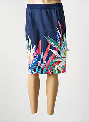 Jupe mi-longue bleu GUY DUBOUIS femme